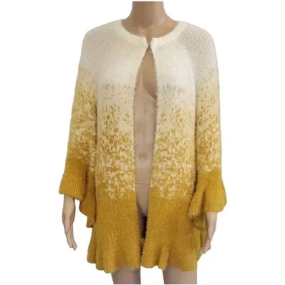 NEW Calligraphie gold ombre dolman sleeve ruffle edge sweater